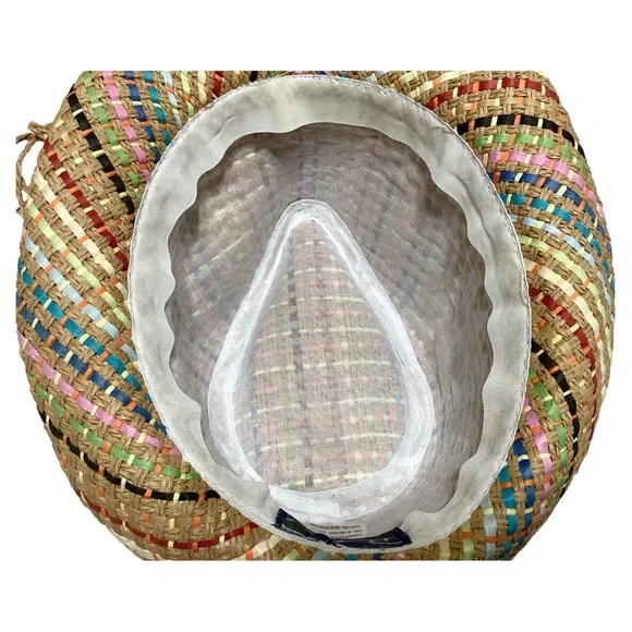 Panama Jack Paper Braid Hat Colorful Unisex Fedora Hat One Size - Picture 15 of 16